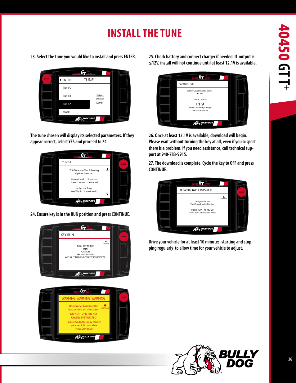 Install the tune | Bully Dog 40450 GTT+ User Manual | Page 37 / 47