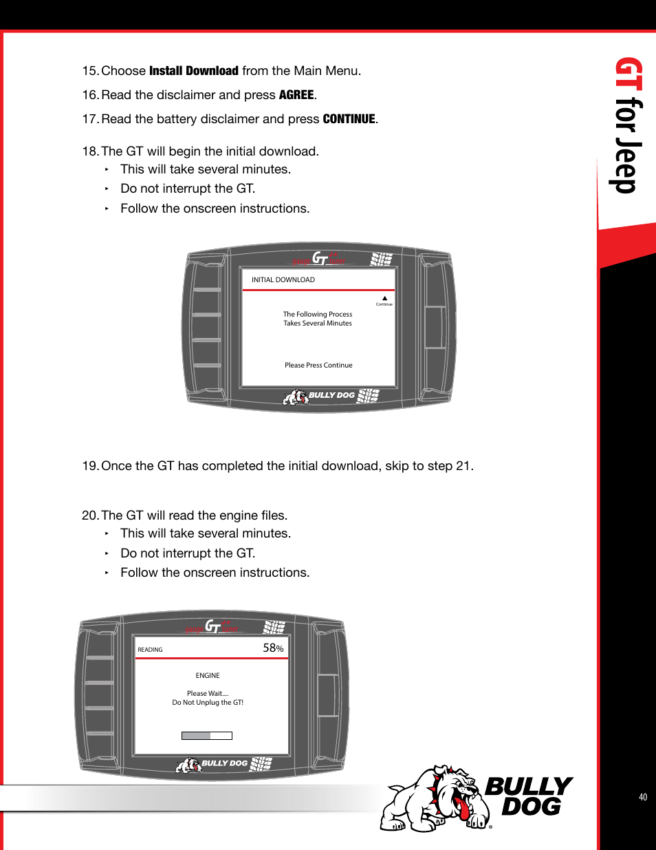 Gt for jeep | Bully Dog 40440 GT for Jeep Manual User Manual | Page 41 / 62
