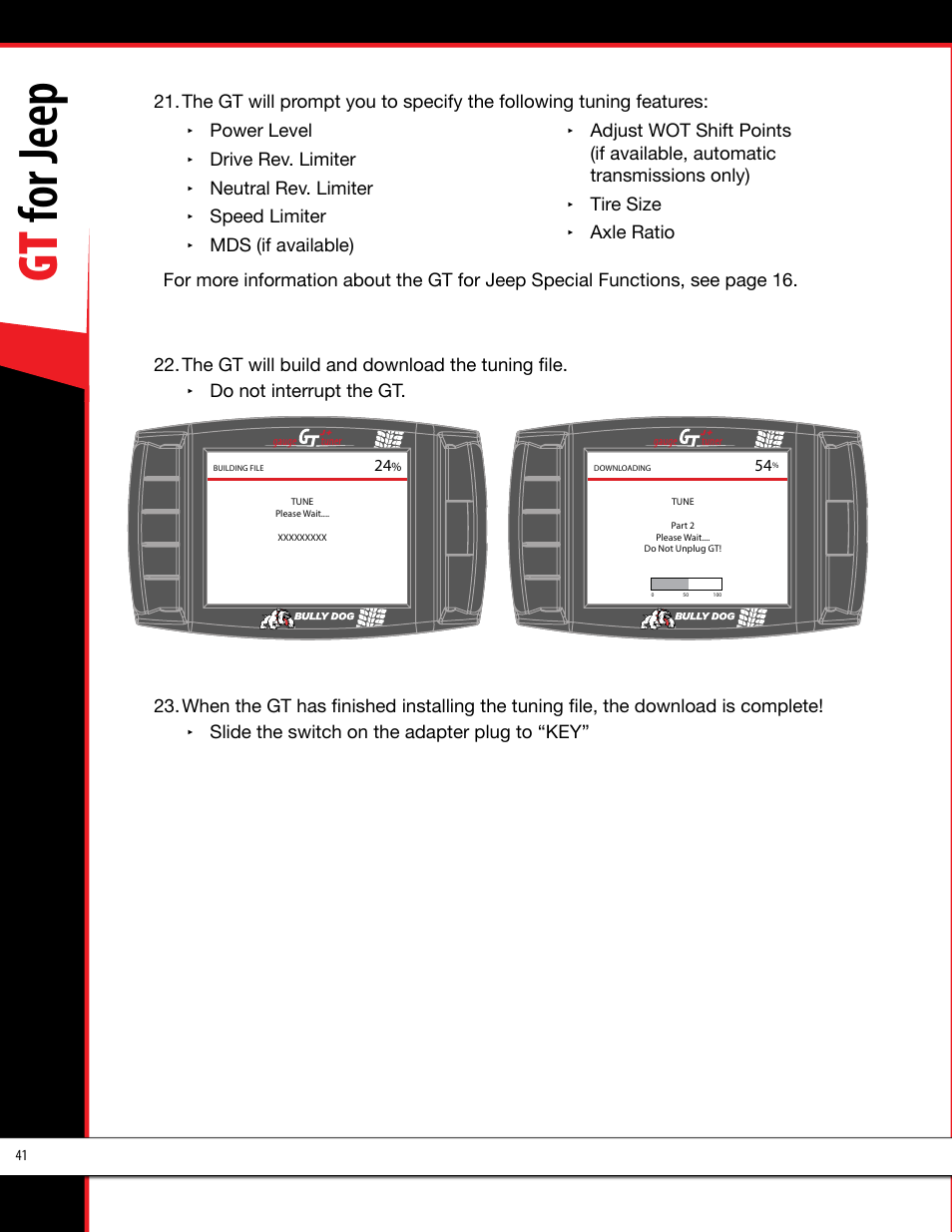 Gt for jeep | Bully Dog 40440 GT for Jeep Manual User Manual | Page 42 / 62