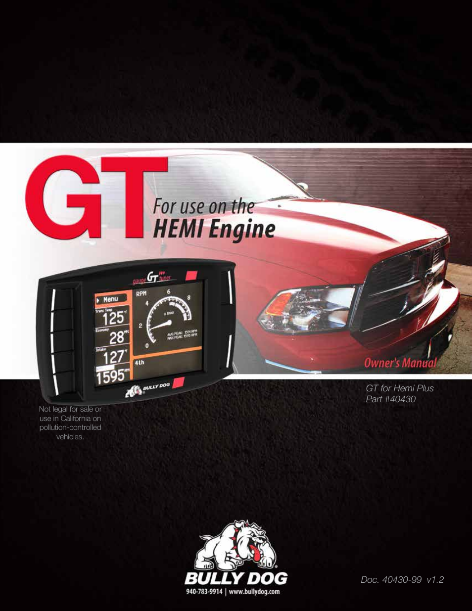 Bully Dog 40430 GT for Hemi Plus User Manual | 61 pages