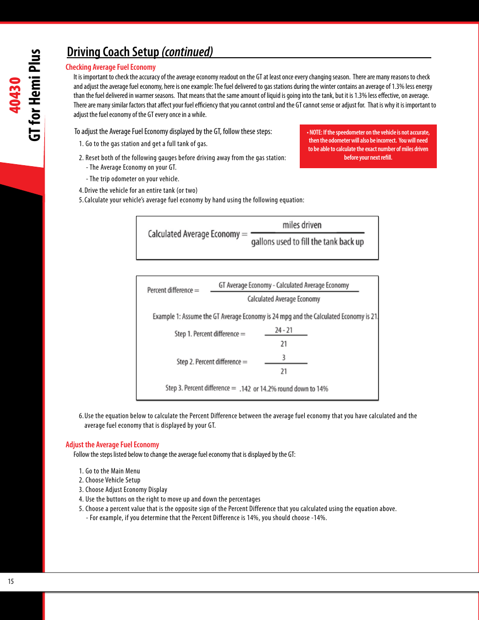Driving coach setup (continued) | Bully Dog 40430 GT for Hemi Plus User Manual | Page 16 / 61