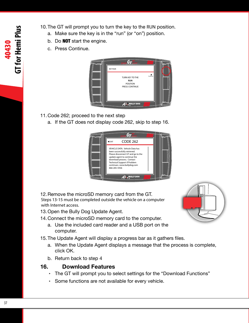 Download features | Bully Dog 40430 GT for Hemi Plus User Manual | Page 38 / 61