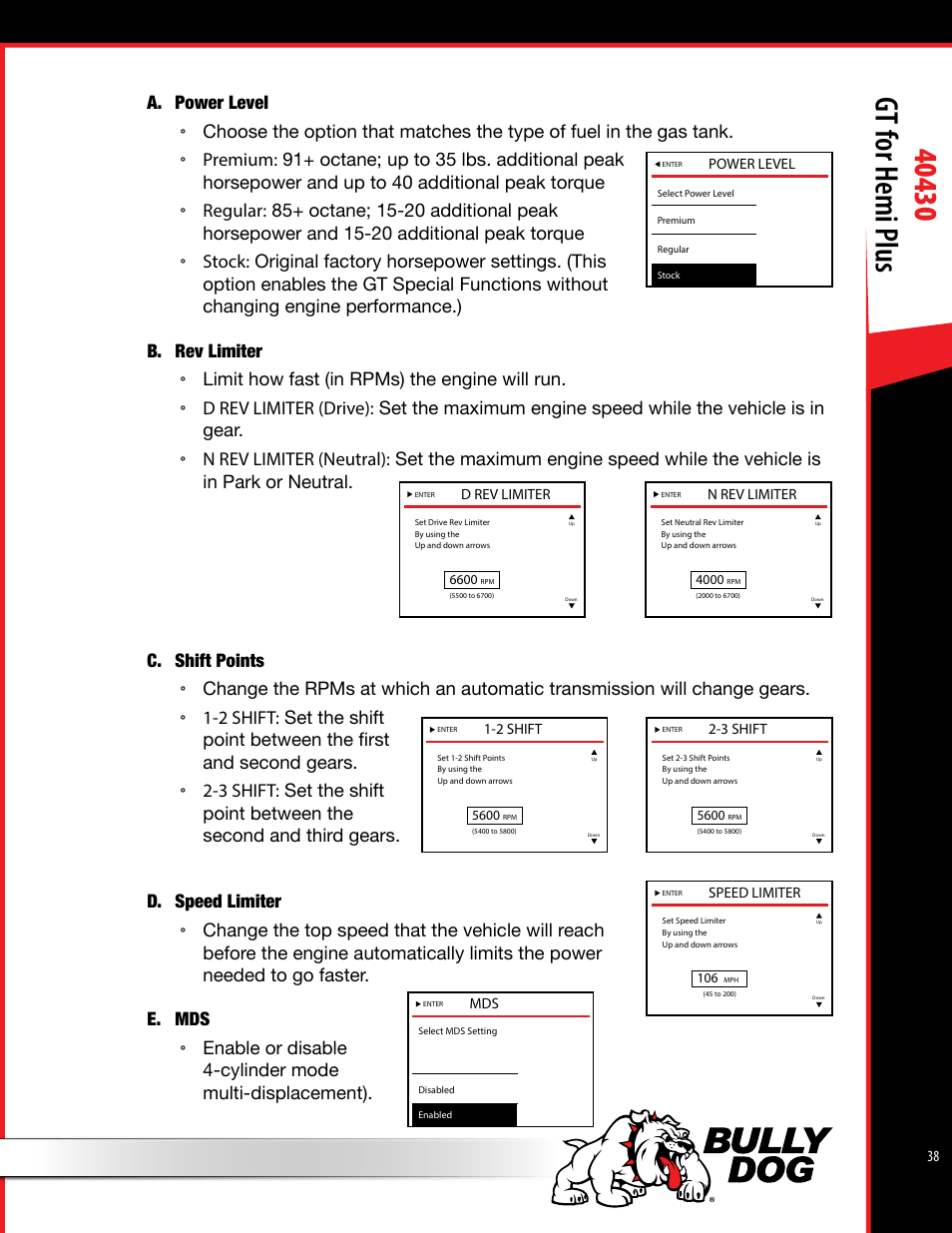 Bully Dog 40430 GT for Hemi Plus User Manual | Page 39 / 61