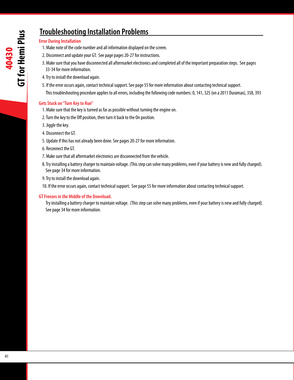 Troubleshooting installation problems | Bully Dog 40430 GT for Hemi Plus User Manual | Page 42 / 61