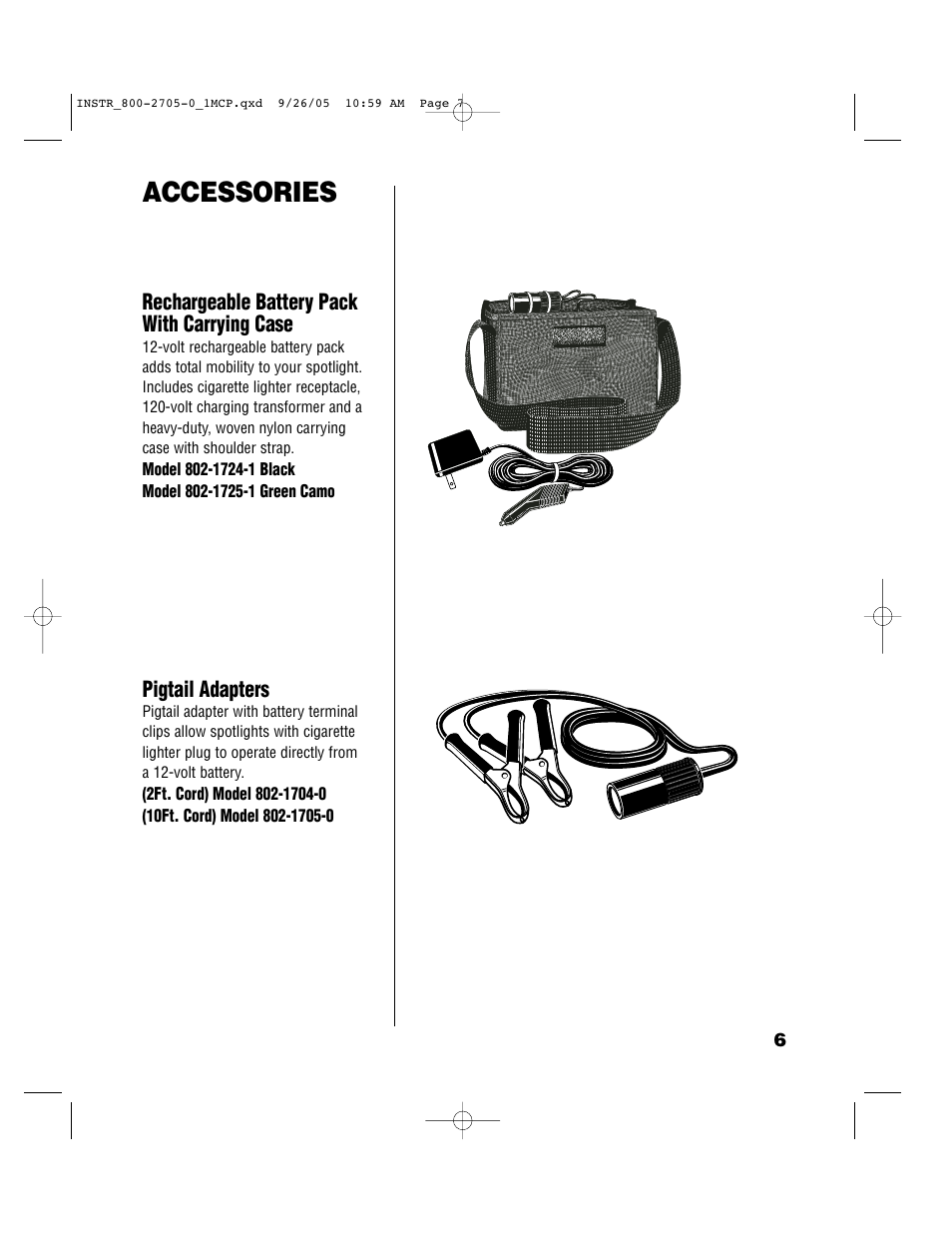 Accessories | Brinkmann 1 MILLION CANDLEPOWER 12-VOLT SPOTLIGHT 800-2705-0 User Manual | Page 7 / 8