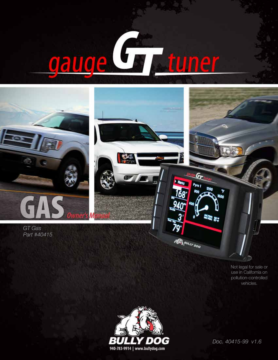 Bully Dog 40415 gauge GT Gas tuner User Manual | 51 pages