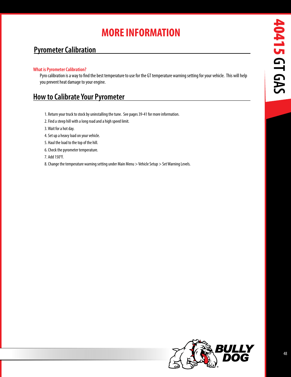 More information | Bully Dog 40415 gauge GT Gas tuner User Manual | Page 49 / 51