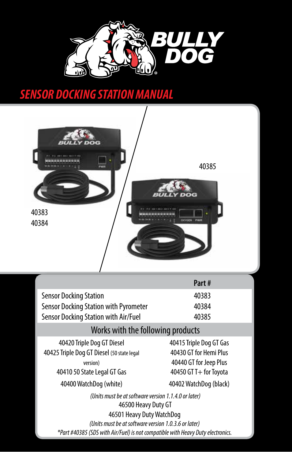 Bully Dog 4038x Sensor Docking Station User Manual | 40 pages