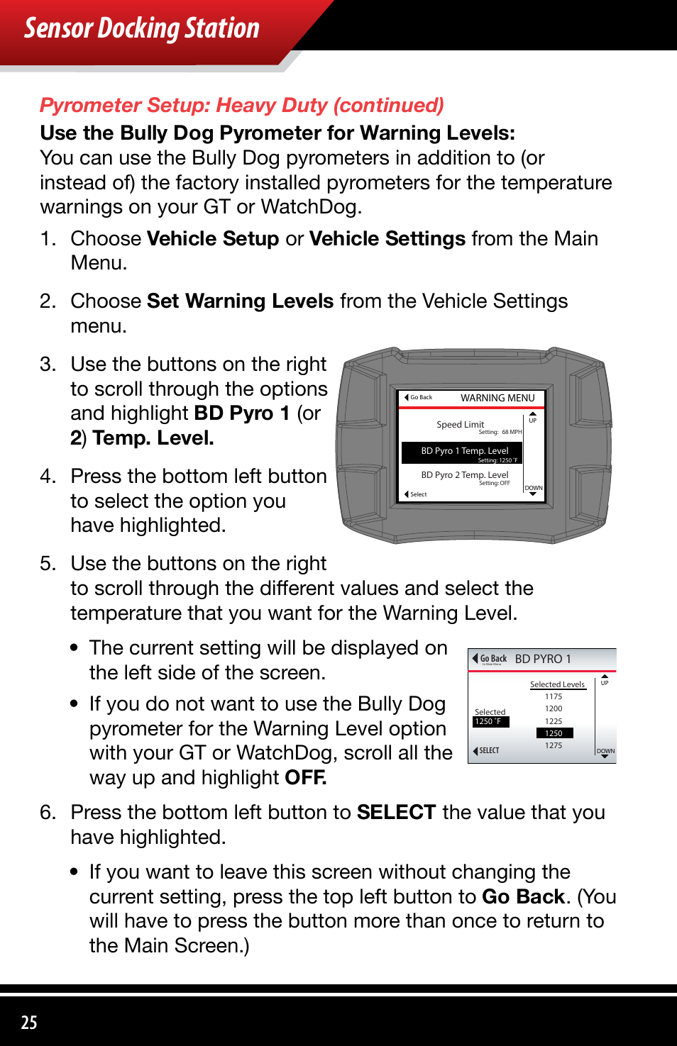 Sensor docking station | Bully Dog 4038x Sensor Docking Station User Manual | Page 26 / 40