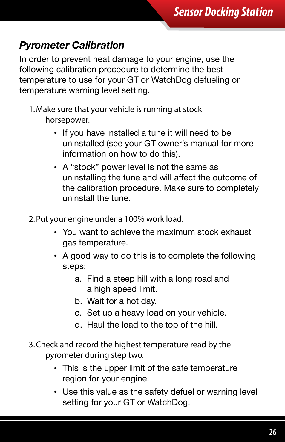 Sensor docking station, Pyrometer calibration | Bully Dog 4038x Sensor Docking Station User Manual | Page 27 / 40