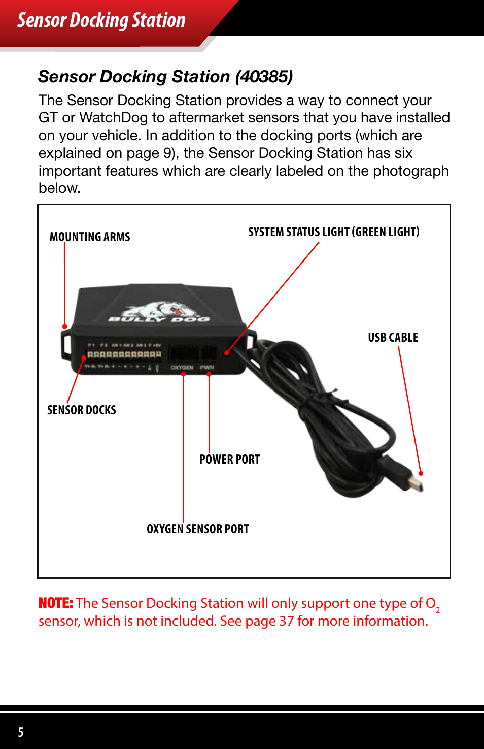 Sensor docking station | Bully Dog 4038x Sensor Docking Station User Manual | Page 6 / 40