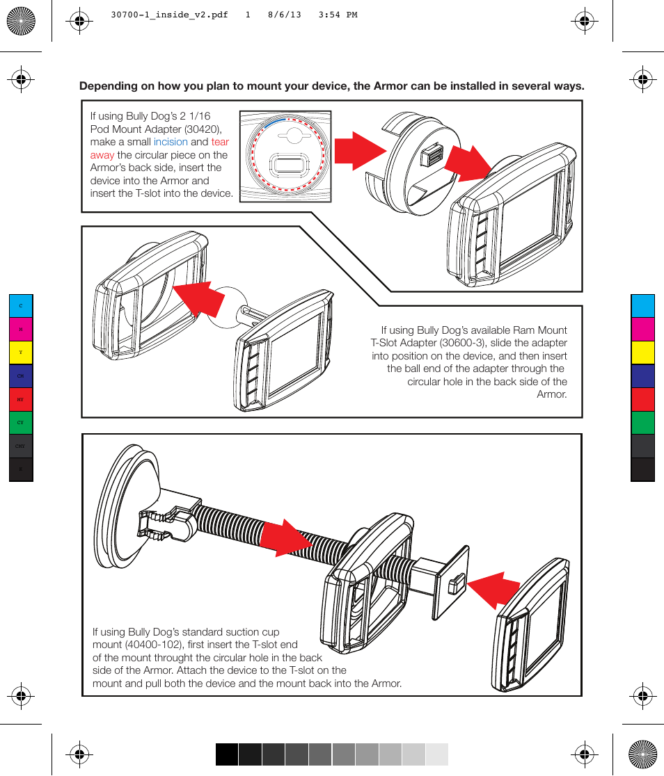 Bully Dog 3070x Pod Mount Adapter User Manual | 1 page