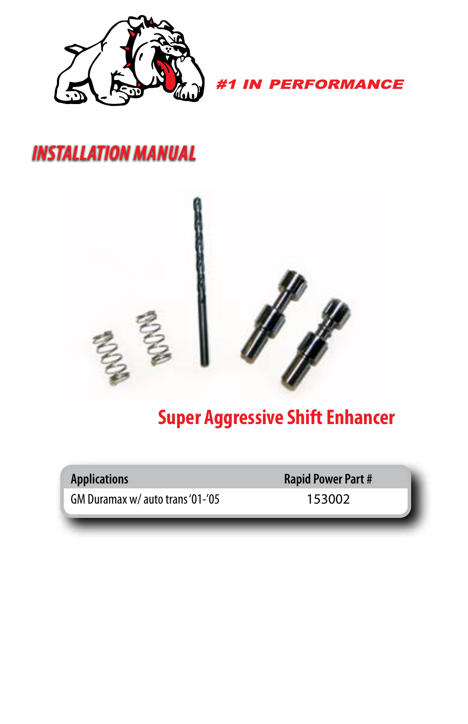 Bully Dog 153002 Super Aggressive Shift Enhancer User Manual | 8 pages