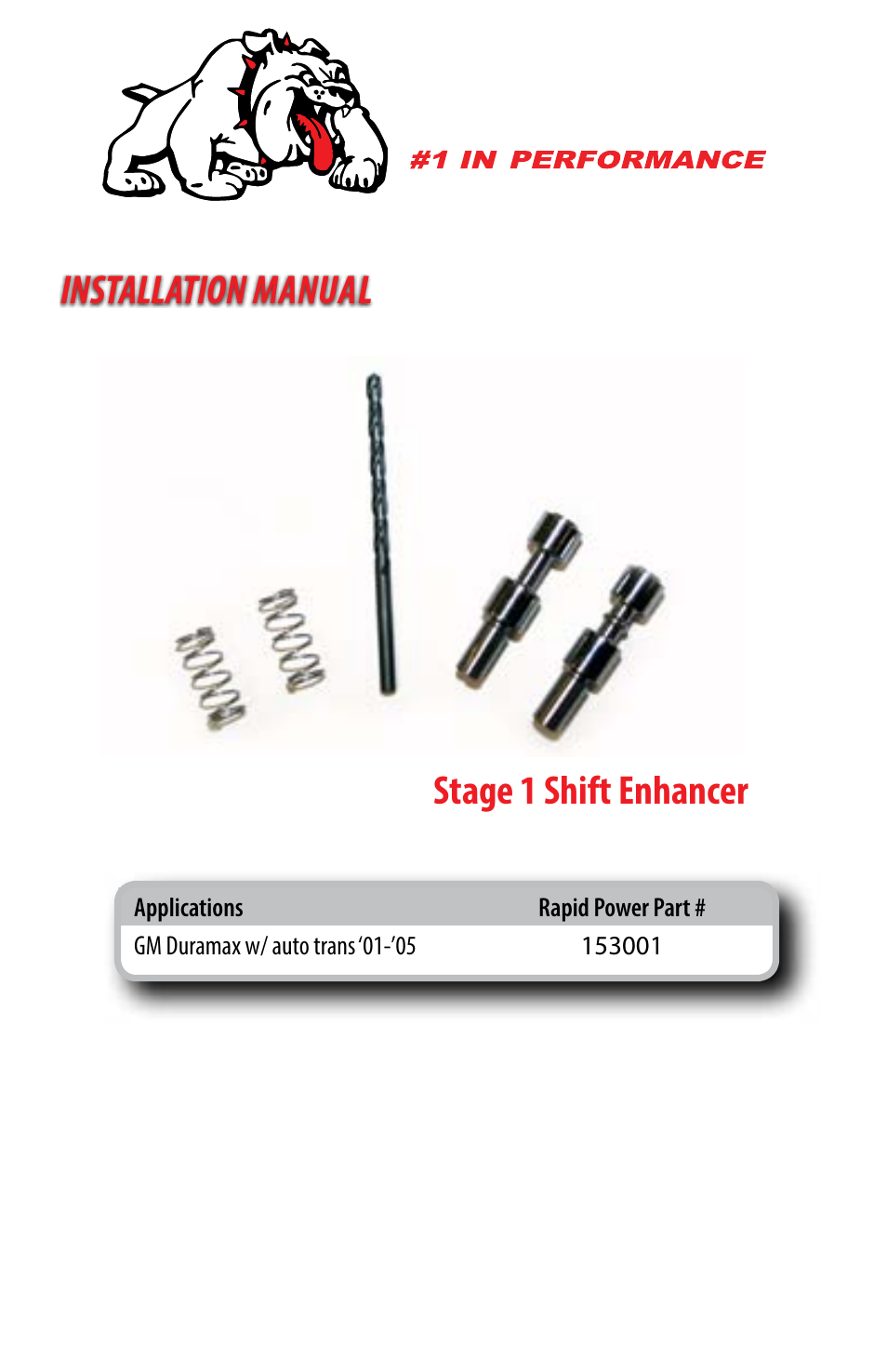 Bully Dog 153001 Stage 1 Shift Enhancer User Manual | 8 pages