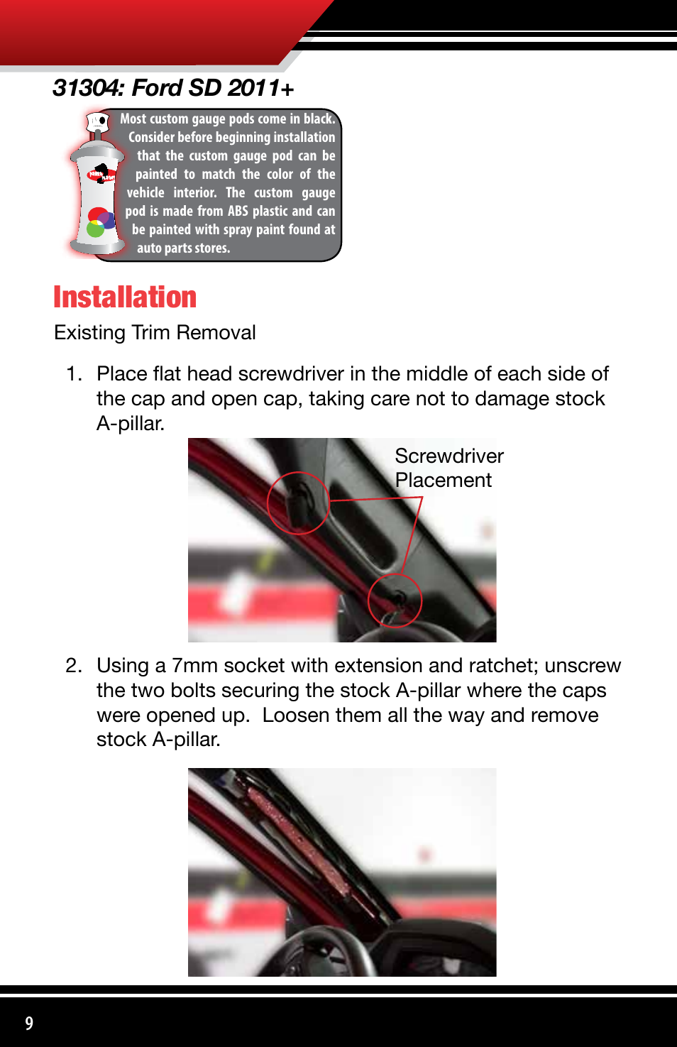 Installation | Bully Dog 3330x Custom Gauge Pods User Manual | Page 10 / 30