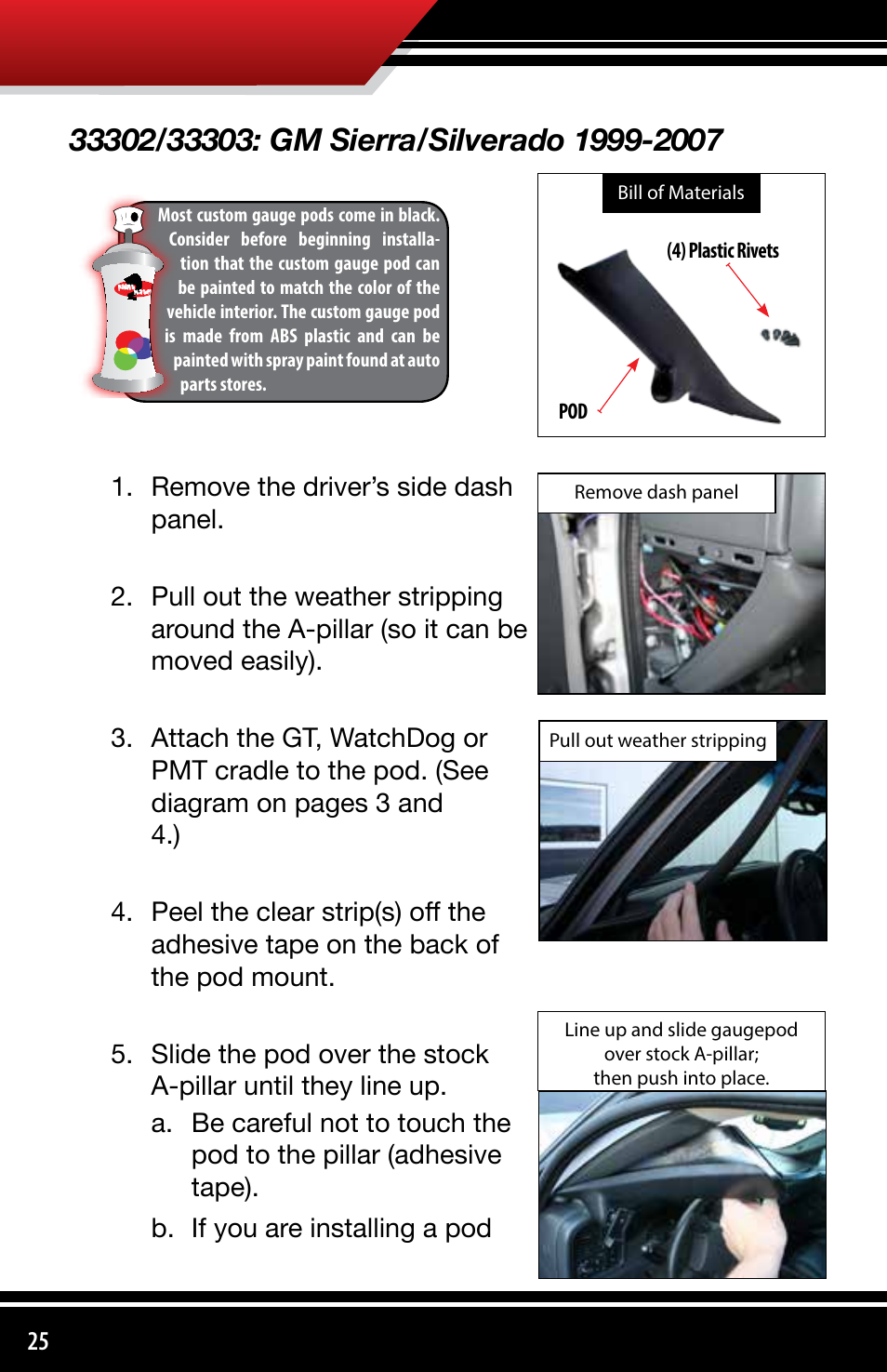 Bully Dog 3330x Custom Gauge Pods User Manual | Page 26 / 30