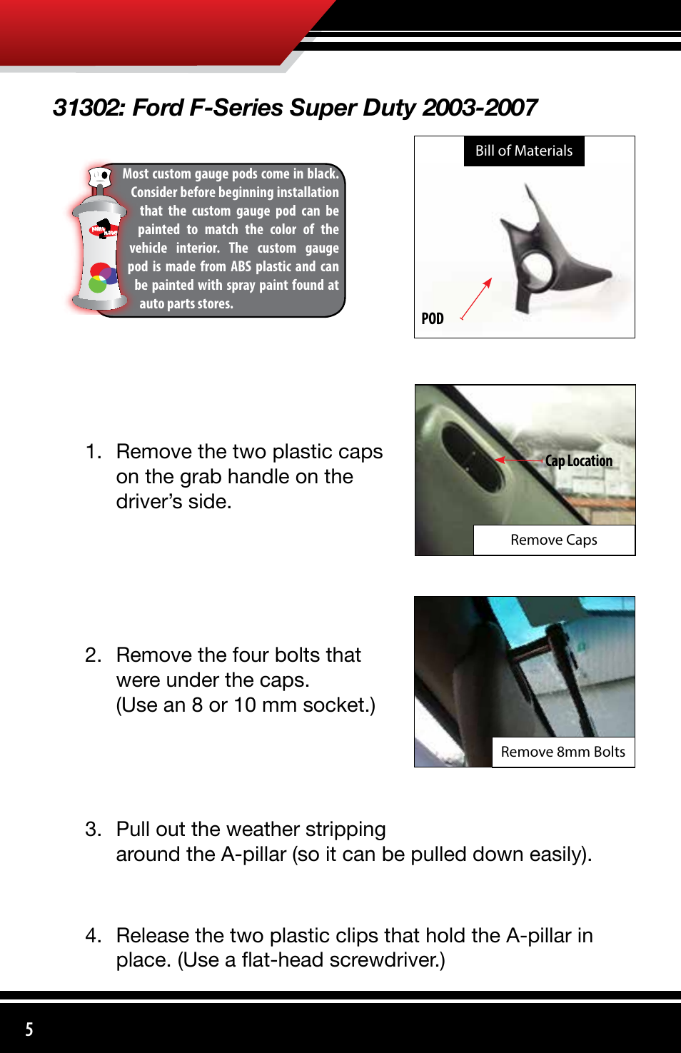 Bully Dog 3330x Custom Gauge Pods User Manual | Page 6 / 30