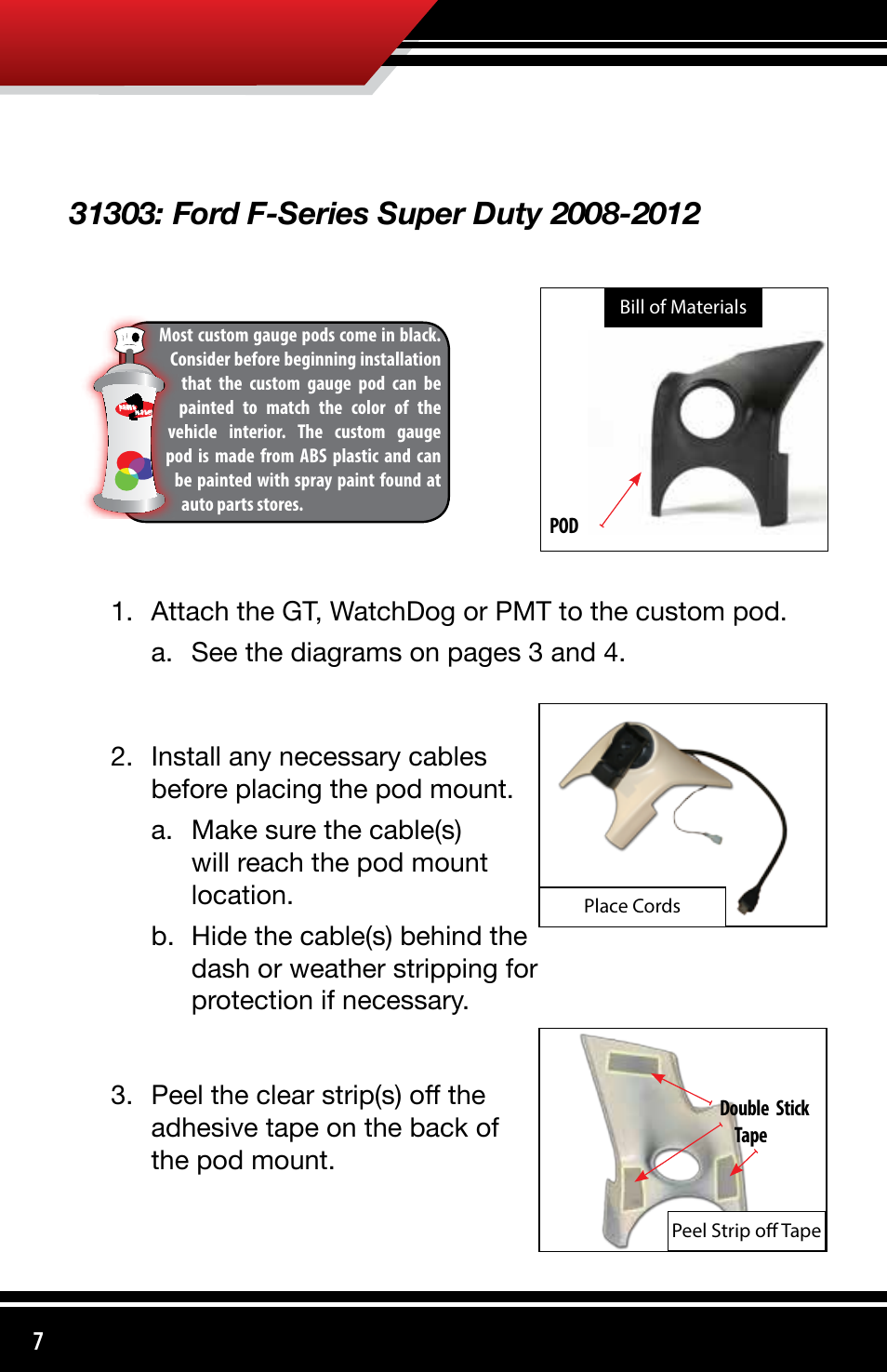 Bully Dog 3330x Custom Gauge Pods User Manual | Page 8 / 30