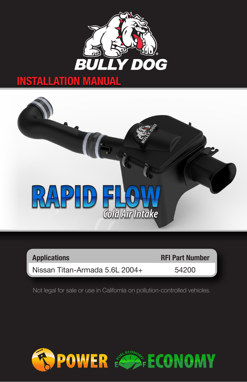 Bully Dog 54200 Rapid Flow Induction (RFI) Cold Air Intake User Manual | 20 pages