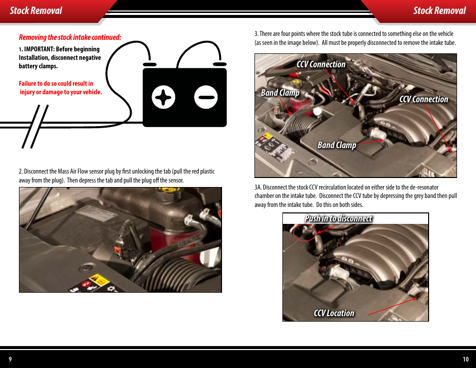 Stock removal | Bully Dog 53254 Rapid Flow Induction (RFI) Cold Air Intake User Manual | Page 6 / 13