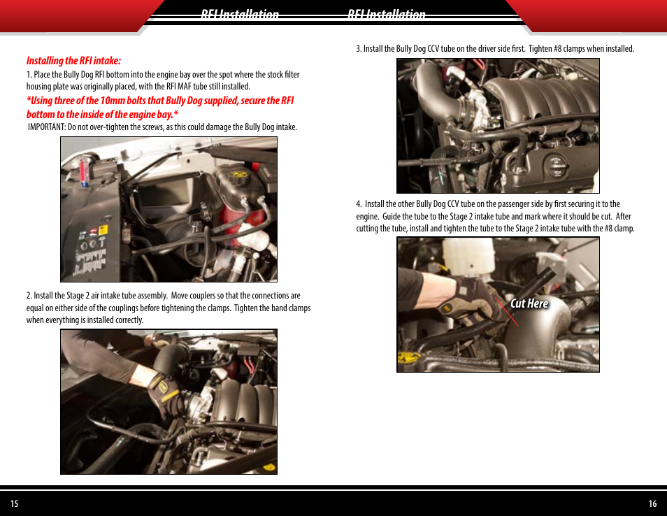 Rfi installation | Bully Dog 53254 Rapid Flow Induction (RFI) Cold Air Intake User Manual | Page 9 / 13