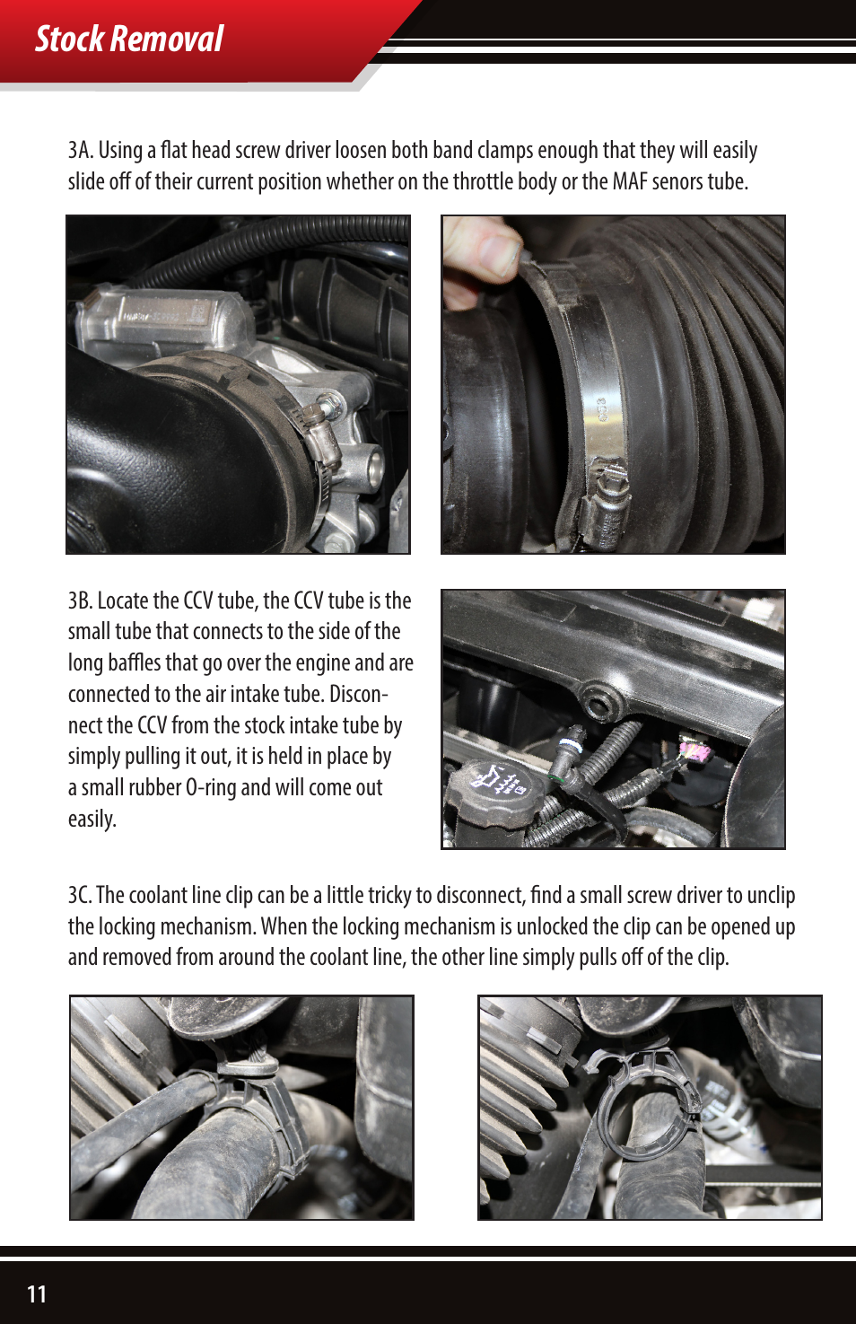 Stock removal | Bully Dog 53253 Rapid Flow Induction (RFI) Cold Air Intake User Manual | Page 12 / 24