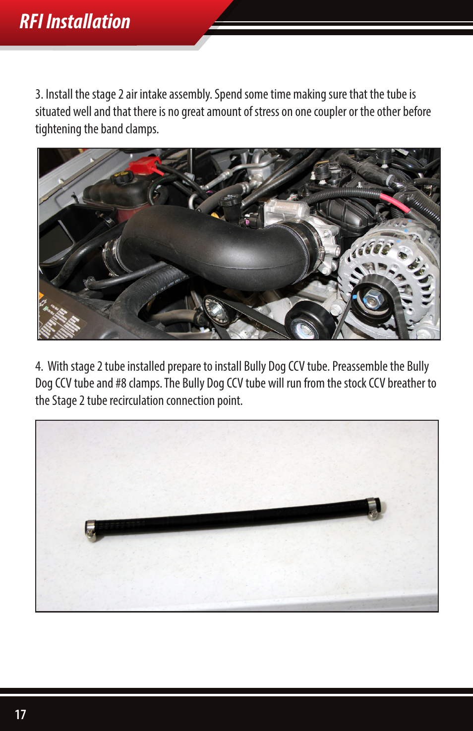 Rfi installation | Bully Dog 53253 Rapid Flow Induction (RFI) Cold Air Intake User Manual | Page 18 / 24