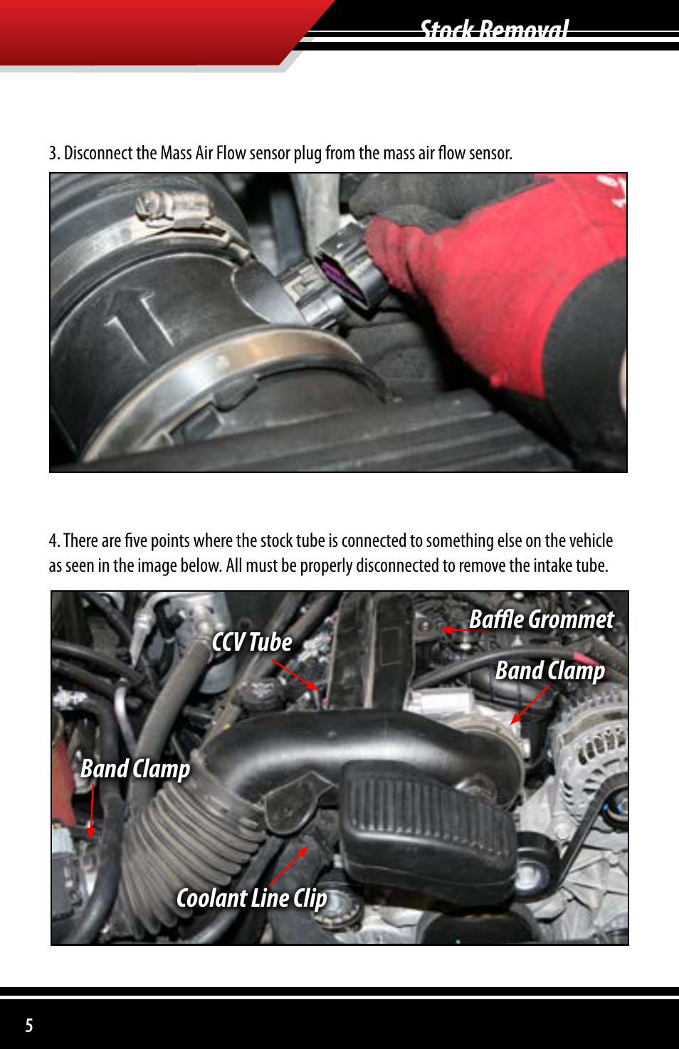 Stock removal | Bully Dog 53252 Rapid Flow Induction (RFI) Cold Air Intake User Manual | Page 6 / 20