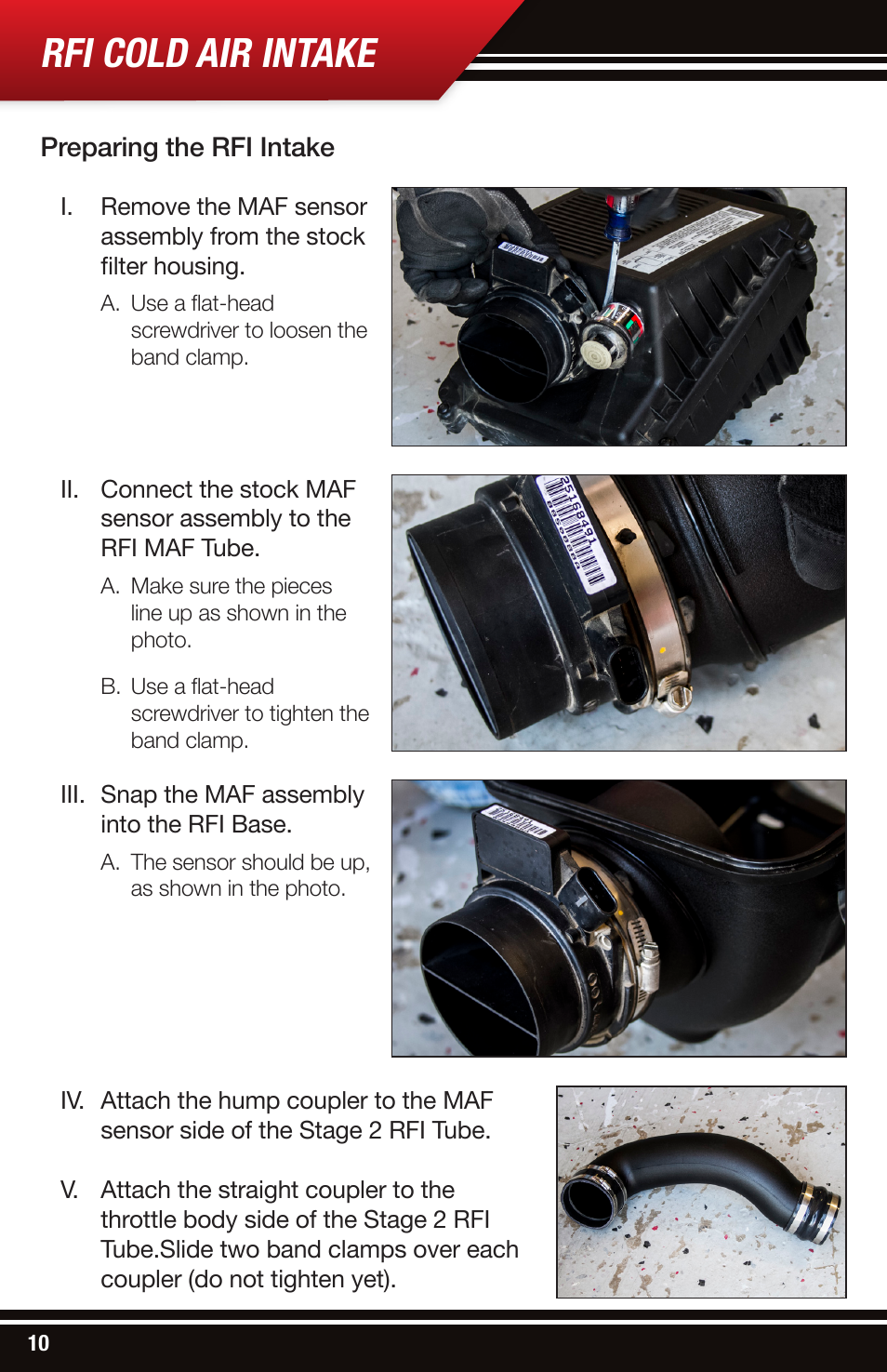 Rfi cold air intake | Bully Dog 53206 Rapid Flow Induction (RFI) Cold Air Intake User Manual | Page 10 / 16