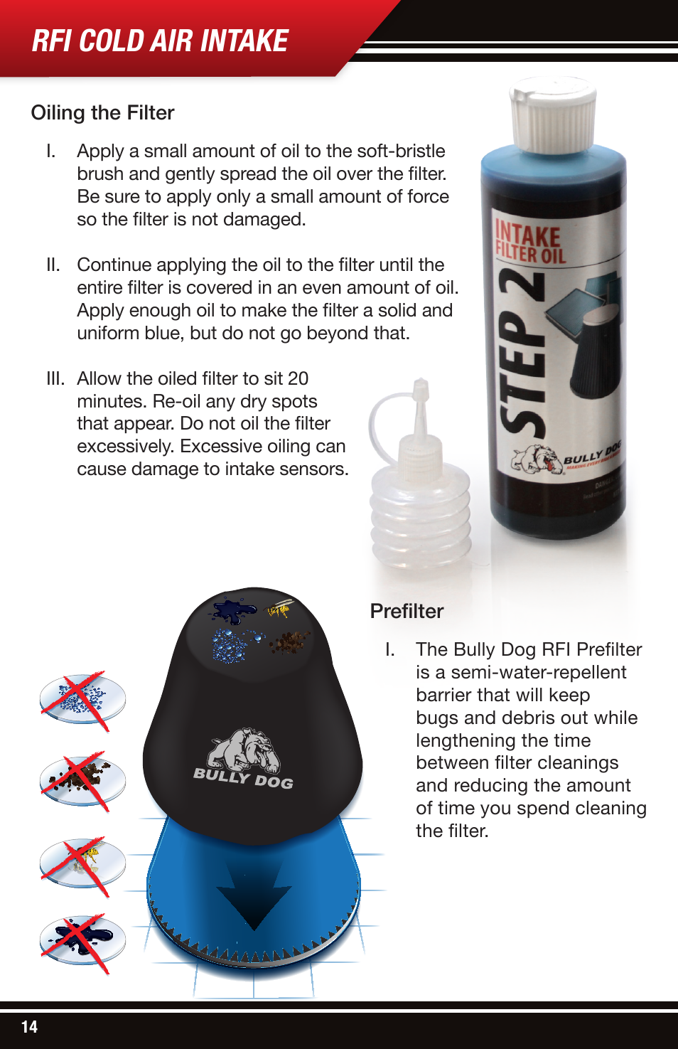 Rfi cold air intake | Bully Dog 53206 Rapid Flow Induction (RFI) Cold Air Intake User Manual | Page 14 / 16