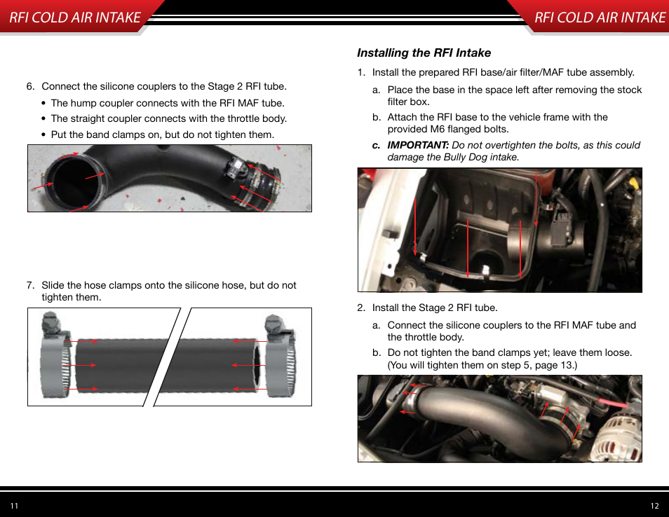 Rfi cold air intake | Bully Dog 53205 Rapid Flow Induction (RFI) Cold Air Intake User Manual | Page 7 / 11