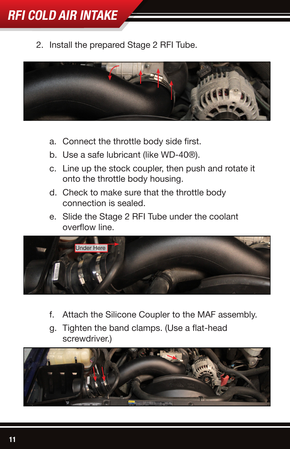 Rfi cold air intake | Bully Dog 53204 Rapid Flow Induction (RFI) Cold Air Intake User Manual | Page 12 / 16