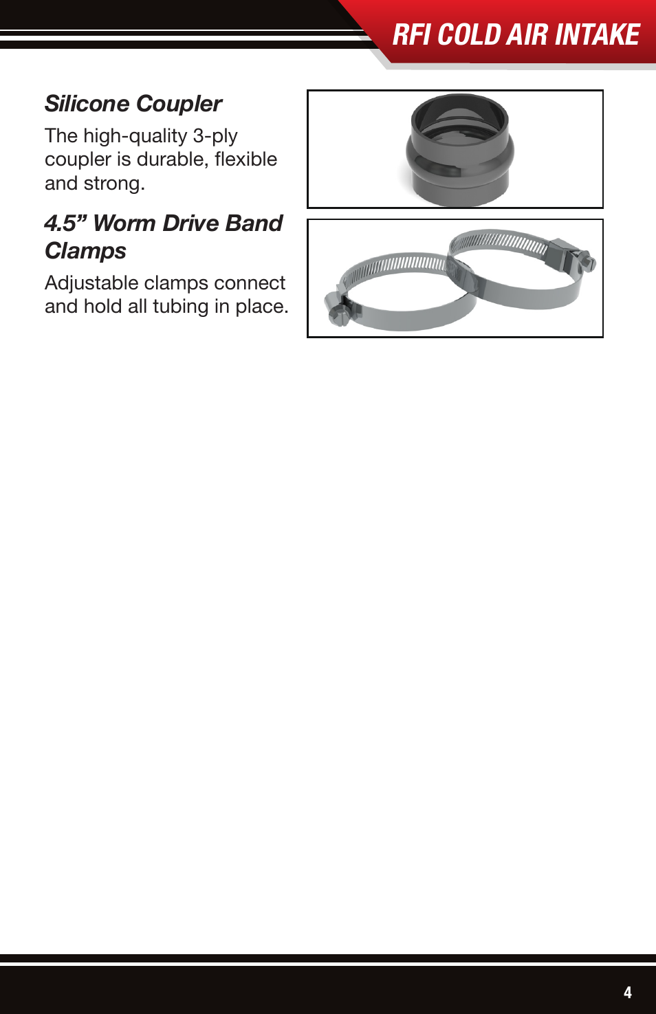 Rfi cold air intake | Bully Dog 53204 Rapid Flow Induction (RFI) Cold Air Intake User Manual | Page 5 / 16