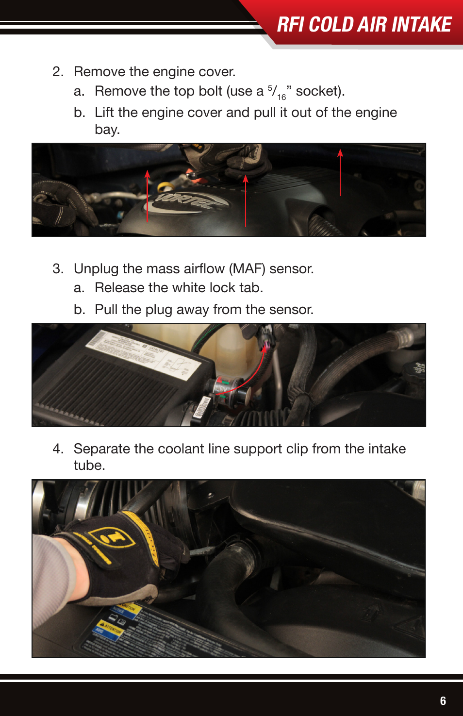 Rfi cold air intake | Bully Dog 53204 Rapid Flow Induction (RFI) Cold Air Intake User Manual | Page 7 / 16