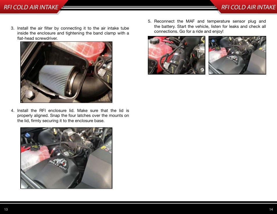 Goback, Rfi cold air intake | Bully Dog 53108 Rapid Flow Induction (RFI) Cold Air Intake User Manual | Page 8 / 11