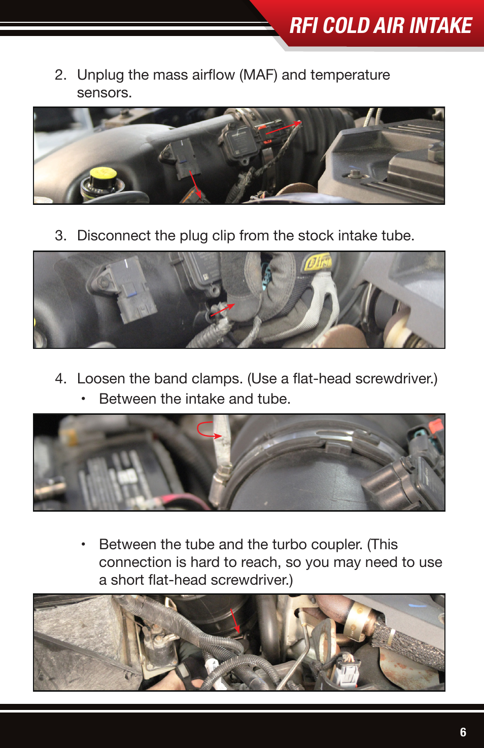 Rfi cold air intake | Bully Dog 52103 Rapid Flow Induction (RFI) Cold Air Intake User Manual | Page 7 / 16