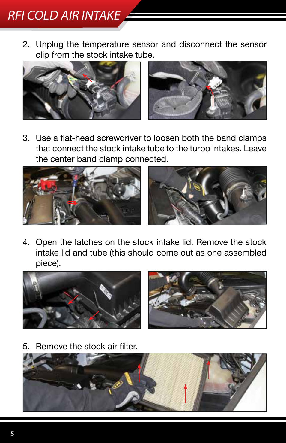 Rfi cold air intake | Bully Dog 51205 Rapid Flow Induction (RFI) Cold Air Intake User Manual | Page 6 / 12