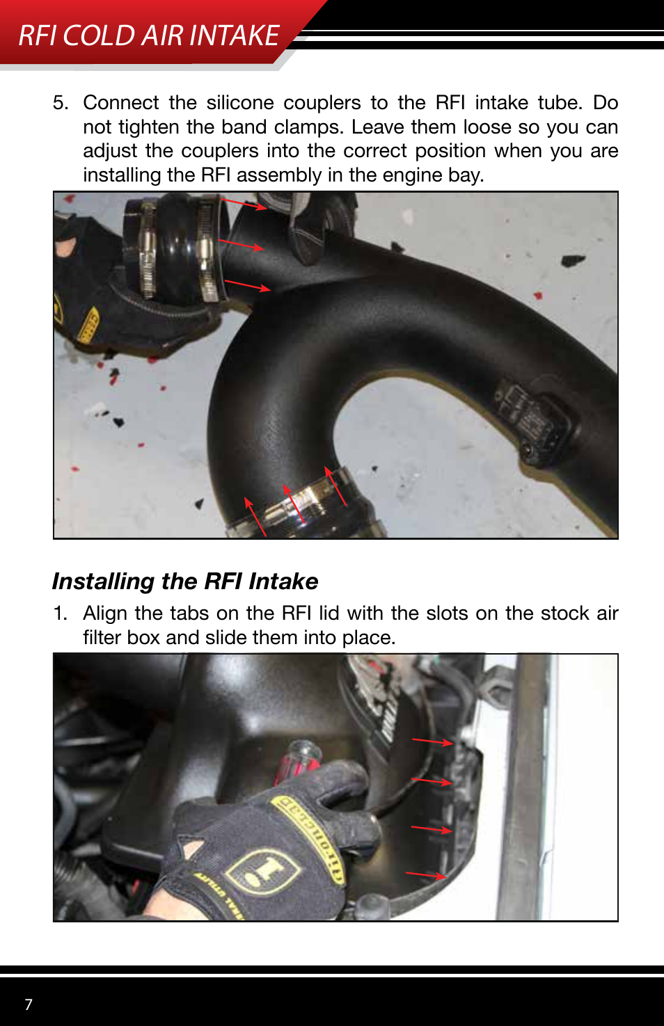 Rfi cold air intake | Bully Dog 51205 Rapid Flow Induction (RFI) Cold Air Intake User Manual | Page 8 / 12