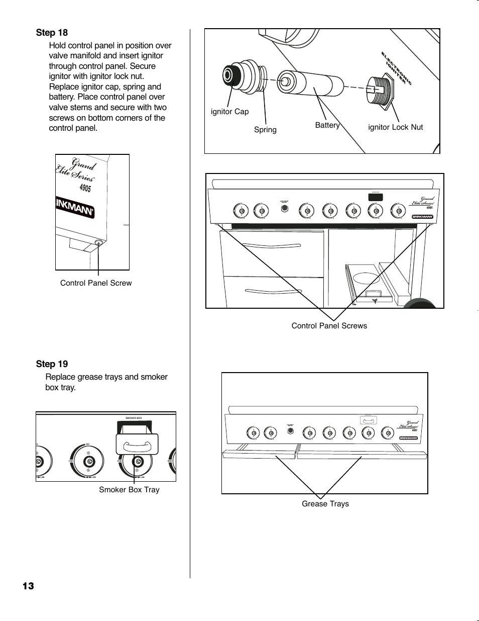 Step 18, Step 19 | Brinkmann GRAND ELITE SERIES 4905 User Manual | Page 14 / 28