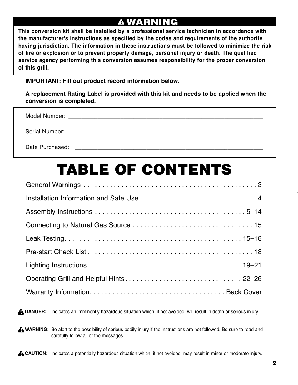 Brinkmann GRAND ELITE SERIES 4905 User Manual | Page 3 / 28