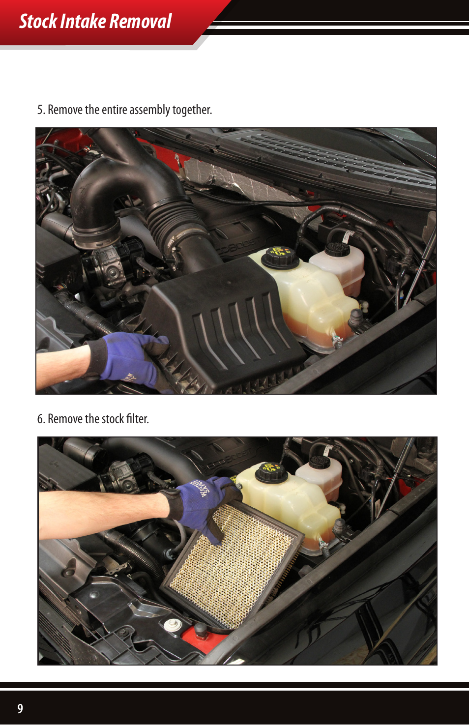 Stock intake removal | Bully Dog 51202 Rapid Flow Induction (RFI) Cold Air Intake User Manual | Page 10 / 20