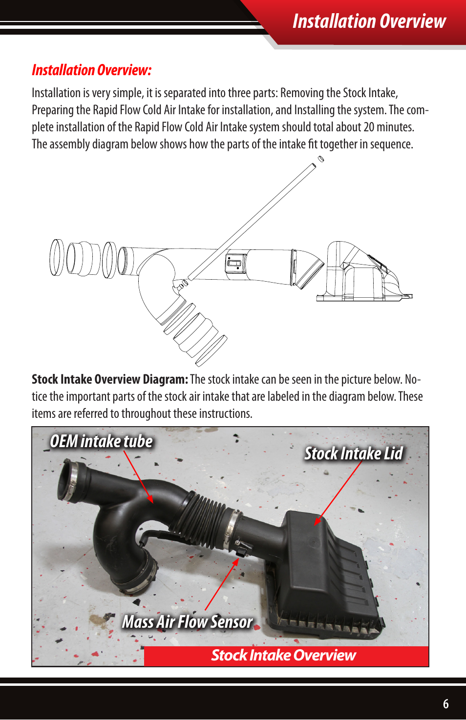 Installation overview | Bully Dog 51202 Rapid Flow Induction (RFI) Cold Air Intake User Manual | Page 7 / 20