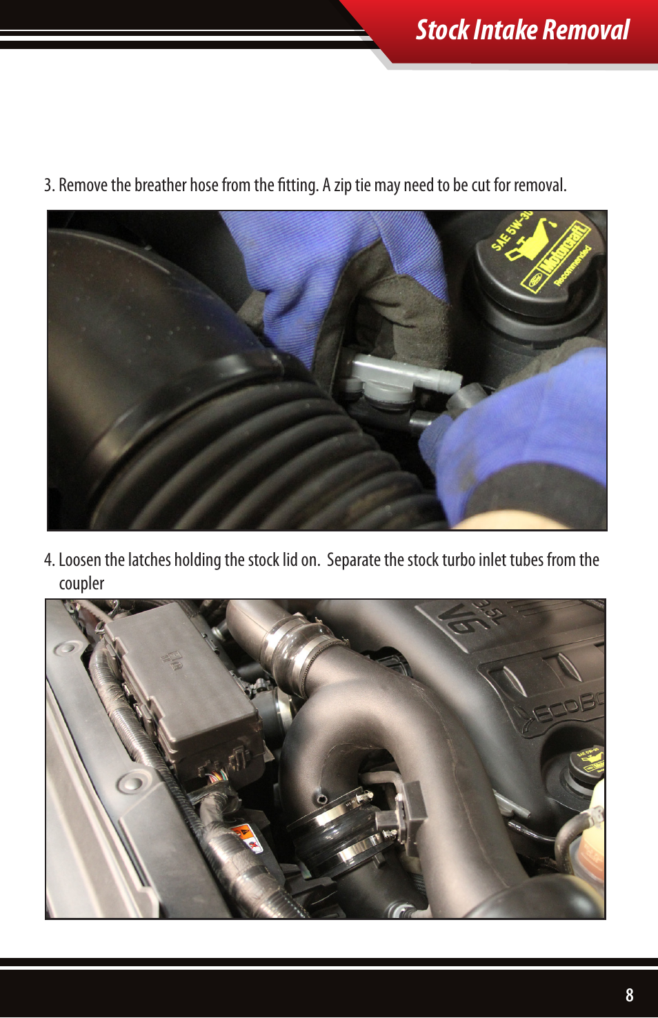 Stock intake removal | Bully Dog 51202 Rapid Flow Induction (RFI) Cold Air Intake User Manual | Page 9 / 20