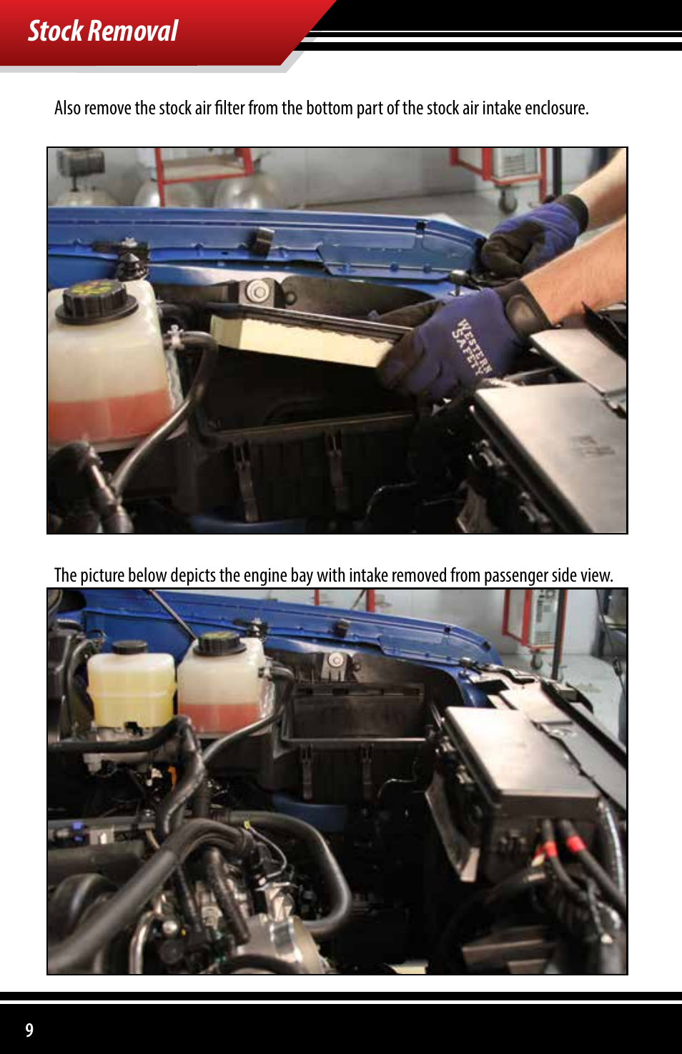Stock removal | Bully Dog 51201 Rapid Flow Induction (RFI) Cold Air Intake User Manual | Page 10 / 20