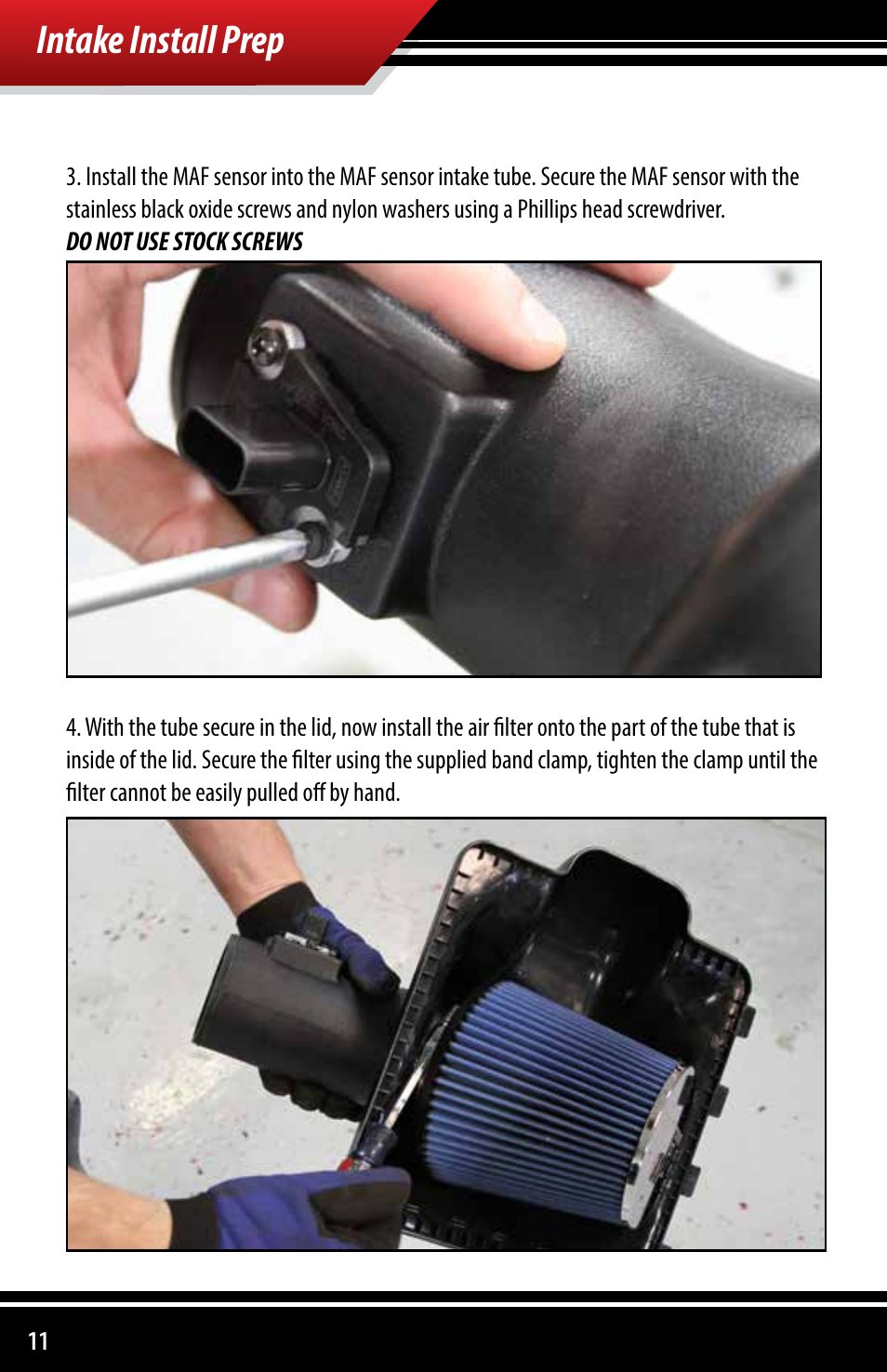 Intake install prep | Bully Dog 51201 Rapid Flow Induction (RFI) Cold Air Intake User Manual | Page 12 / 20