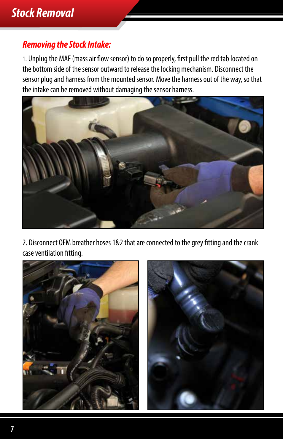 Stock removal | Bully Dog 51201 Rapid Flow Induction (RFI) Cold Air Intake User Manual | Page 8 / 20