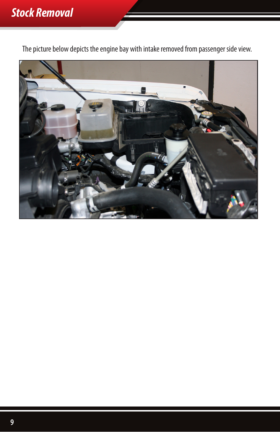 Stock removal | Bully Dog 51200 Rapid Flow Induction (RFI) Cold Air Intake User Manual | Page 10 / 20