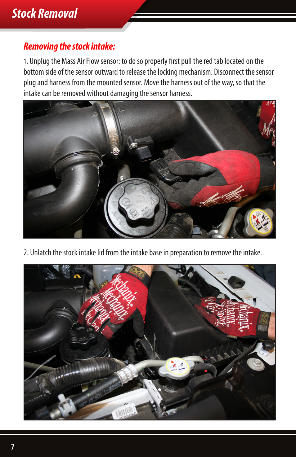 Stock removal | Bully Dog 51200 Rapid Flow Induction (RFI) Cold Air Intake User Manual | Page 8 / 20