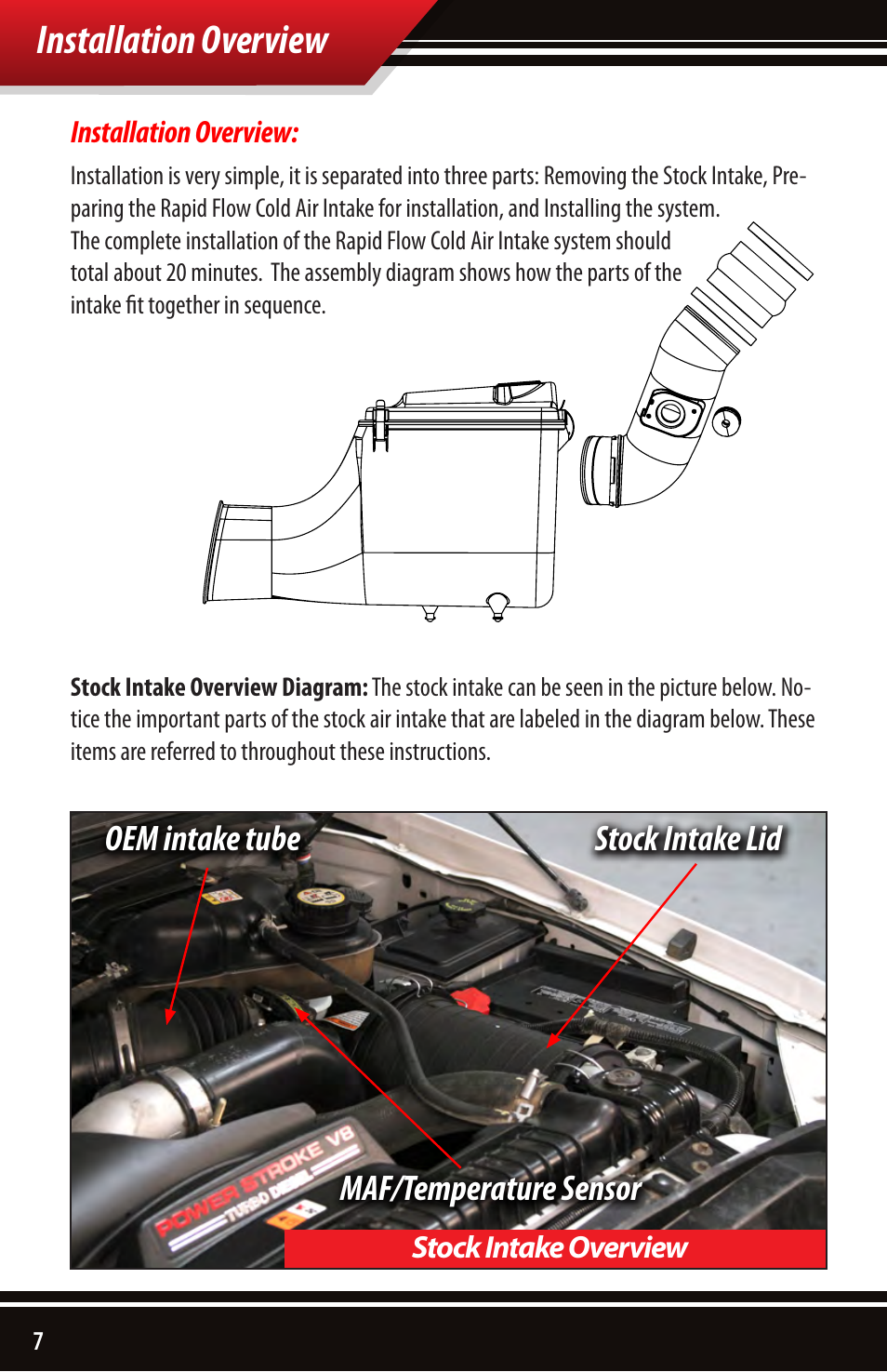 Installation overview | Bully Dog 51105 Rapid Flow Induction (RFI) Cold Air Intake User Manual | Page 8 / 20