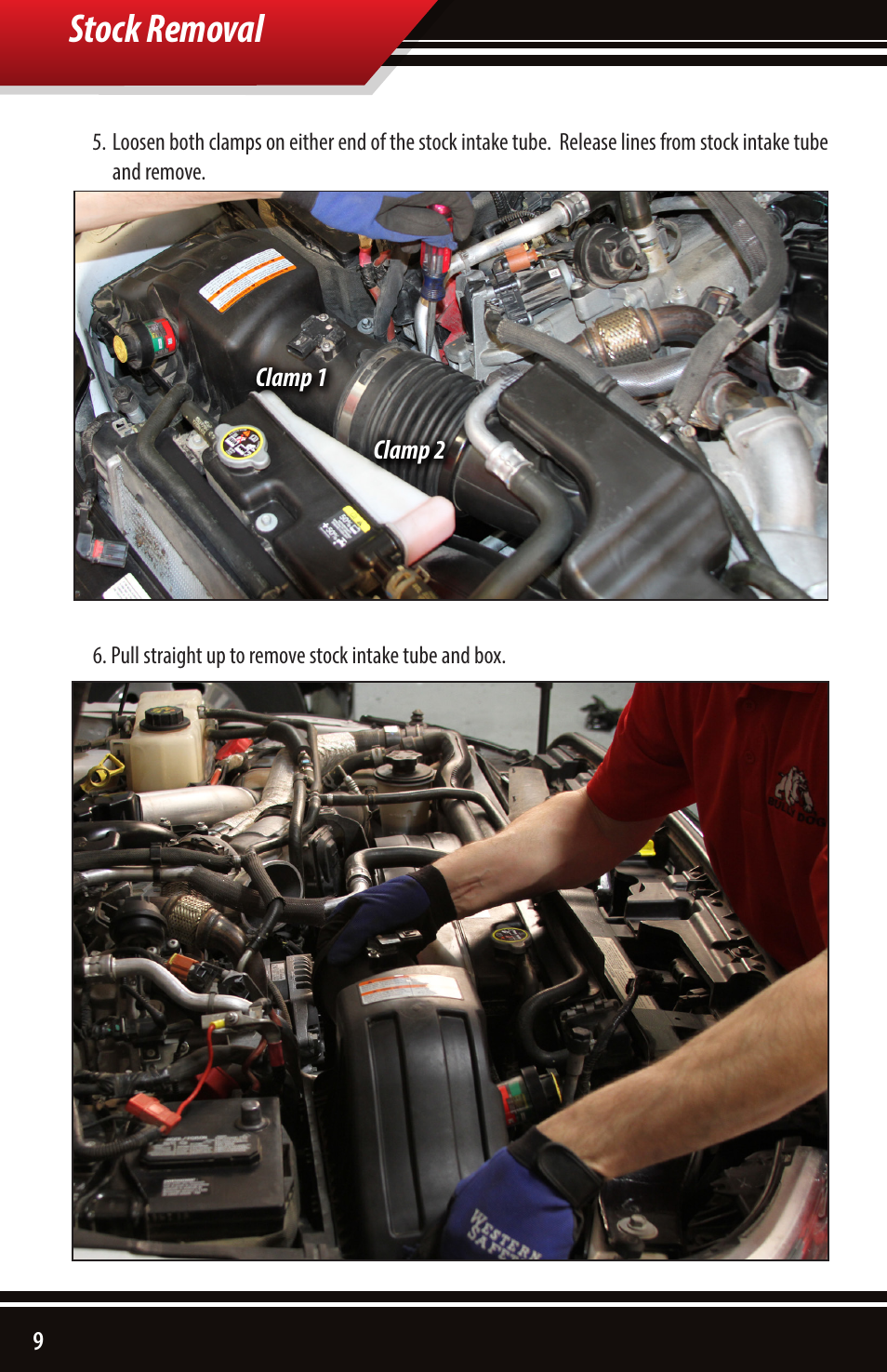 Stock removal | Bully Dog 51104 Rapid Flow Induction (RFI) Cold Air Intake User Manual | Page 10 / 20